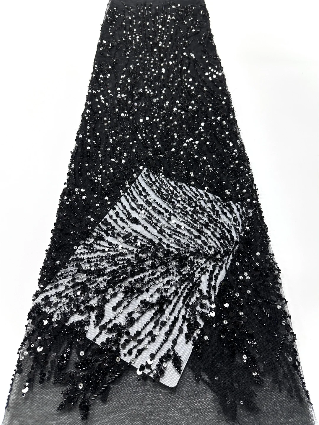 

Latest African Sequence Lace Fabric High Quality Nigerian Groom Lace Fabric Sequins French Mesh Lace Fabric For Dress-SHIT3758