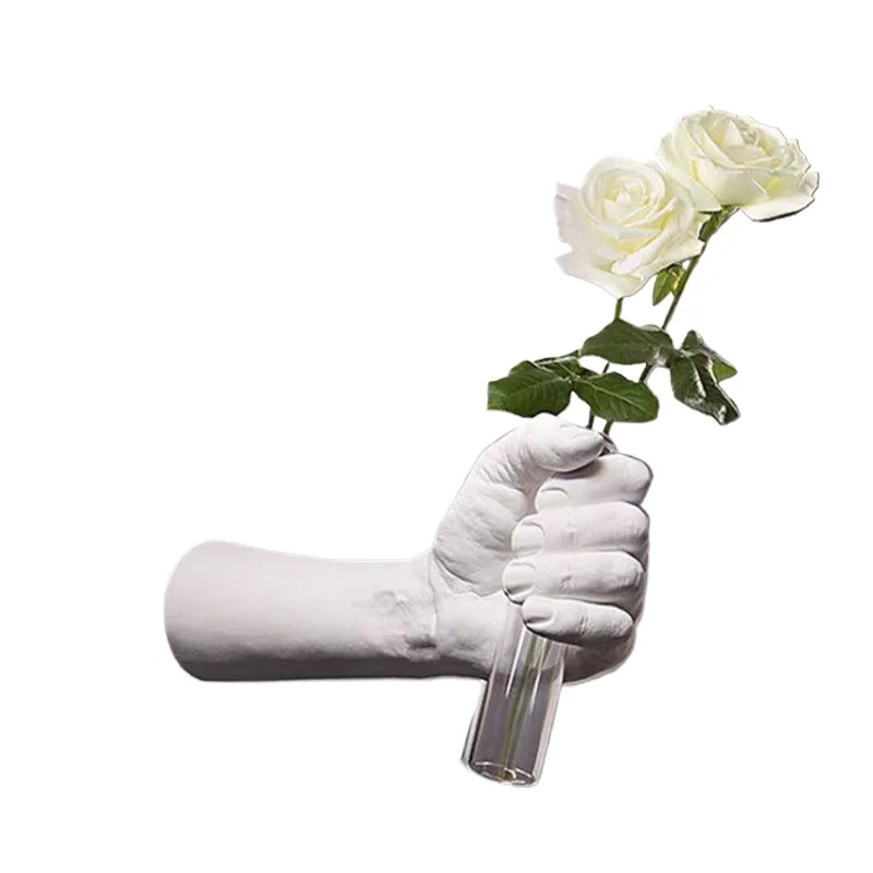Nordic decoração de parede criativo aperto de mão arranjo flor ornamento parede arte instalação vaso parede pendurado hotel casa