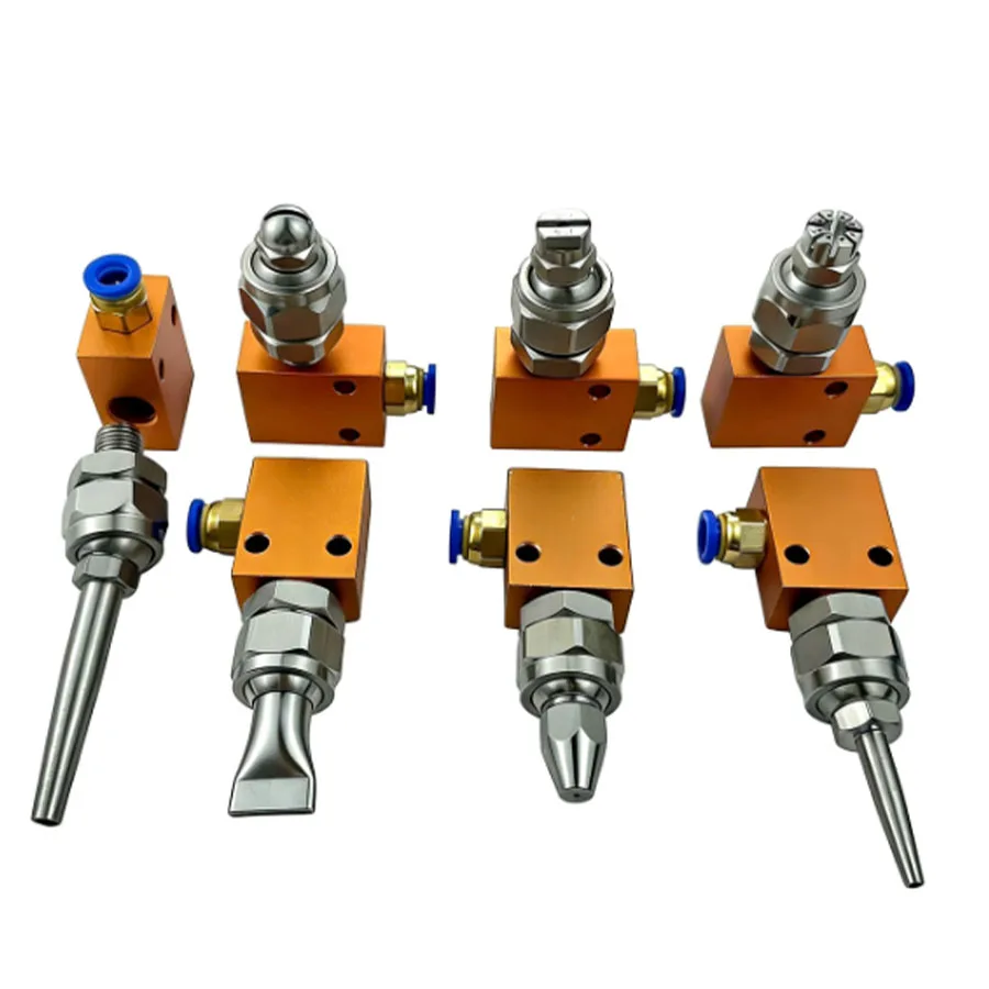 Stainless Steel Air Knife Nozzle Flat Mouth Air Blowing Nozzle Universal Adjustable Air Tip for Machine Cleaning Cooling