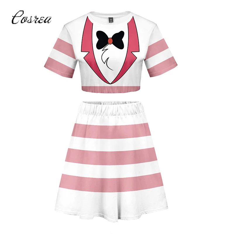 

Cosrea Anime Alastor Costume Hazbin Cosplay Hotel Shirt Skirt Sport Suit Dress Charlie Tees Sexy Tops T Shirt Disfraz Women Girl