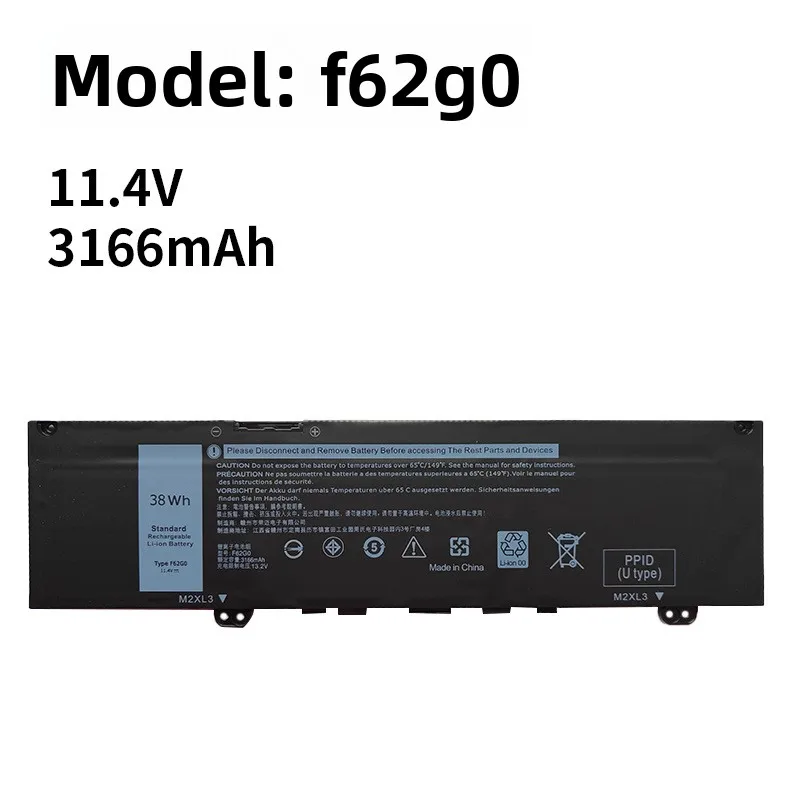 F62G0 11.4V 3166mAh 38Wh for Dell Inspiron 7373 13 7000 for 2 in 1 Fit for Inspiron 13 7386 7370 for Vostro 13 5370 Laptop view 6