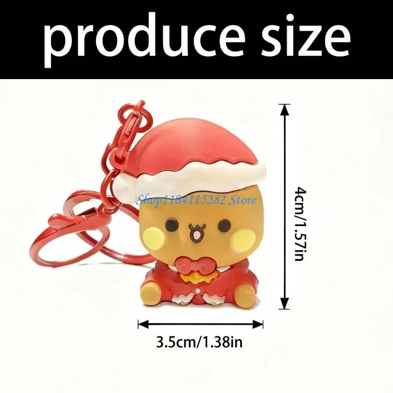 Festive PVC Rings with Doll Charm Vehicle Interior Ornament for Holidays