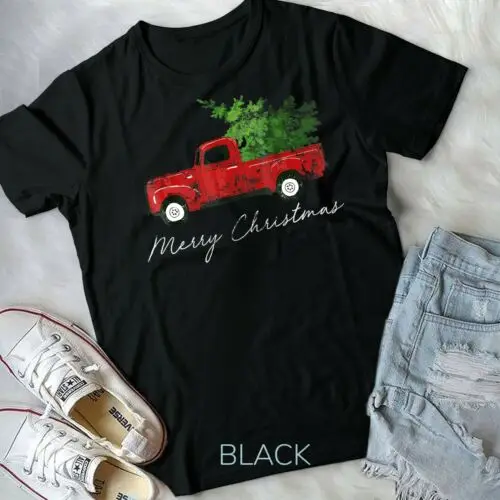 Vintage Wagon Christmas T-Shirt - Tree on Car Xmas Vacation Unisex Form T-Shirt