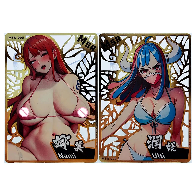 Anime ONE PIECE DIY ACG METAL GAMES COLLECTIBLE CARDS Rebecca Uta Hancock Yamato Ulti Nami Robin Toys for boys birthday gift