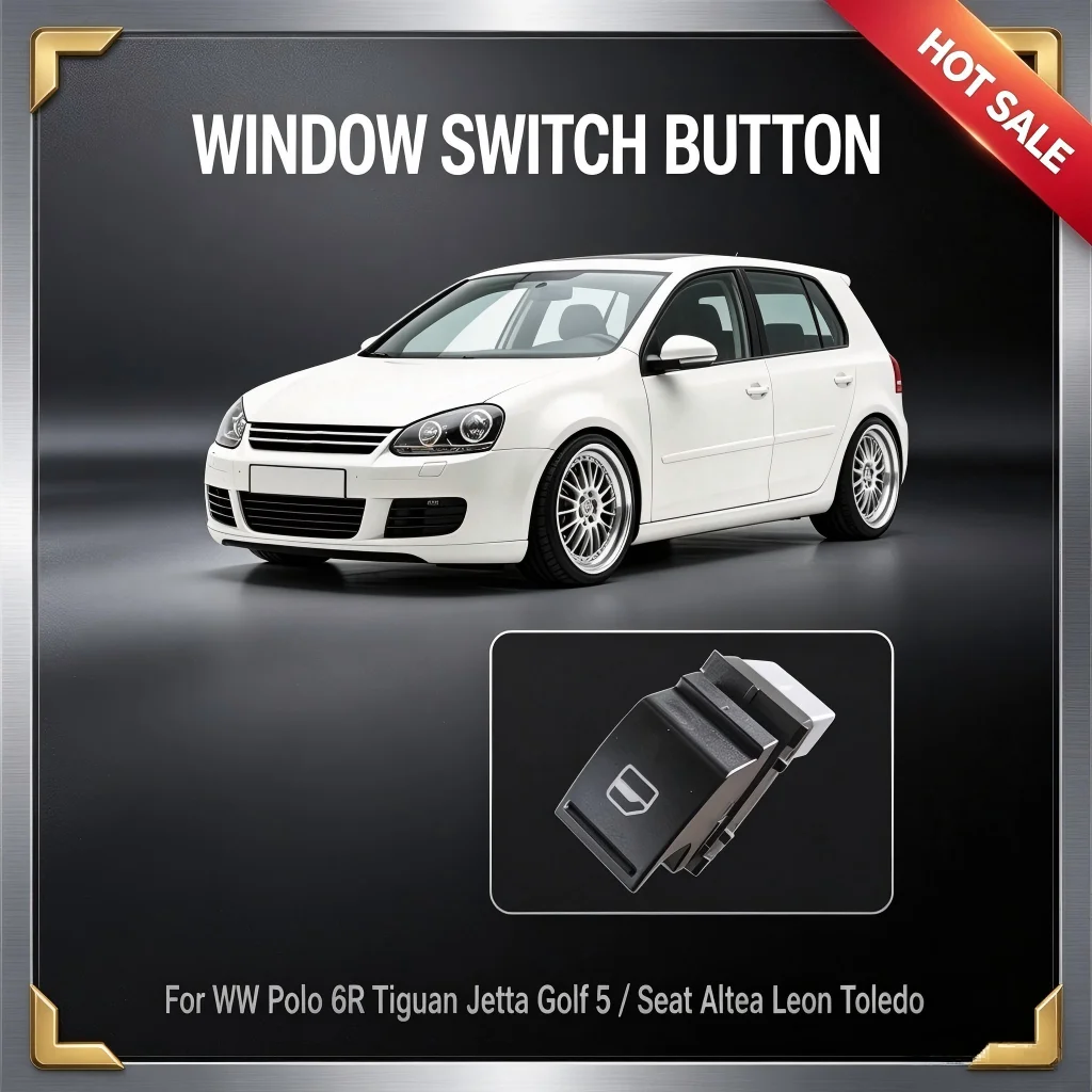 Кнопка переключателя стеклоподъемника для ALHAMBRA, ALTEA XL, IBIZA V, LEON, TOLEDO, VW Polo 6R, Tiguan, Jetta, Golf 7L6959855B