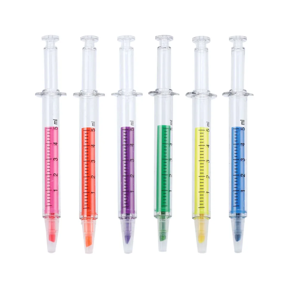 Creative Cylinder Cute Kawaii Art colored Marker Graffiti Pen stationery highlighters paint Syringe Lovely Fluorescent