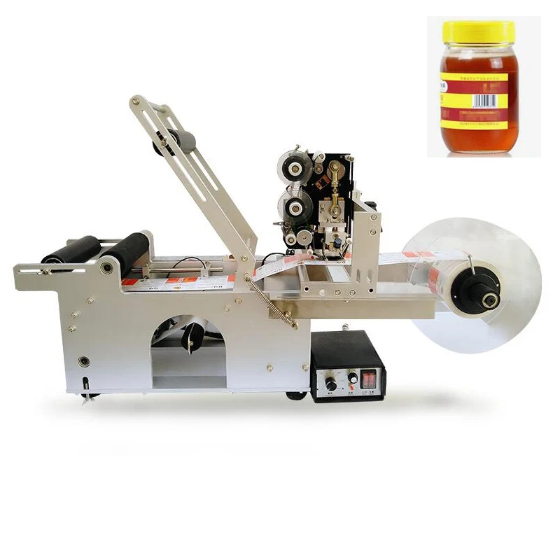 

Semi Automatic Label Machine Beer Cans Adhesive Sticker Labeller Round Bottle Labeling Machine