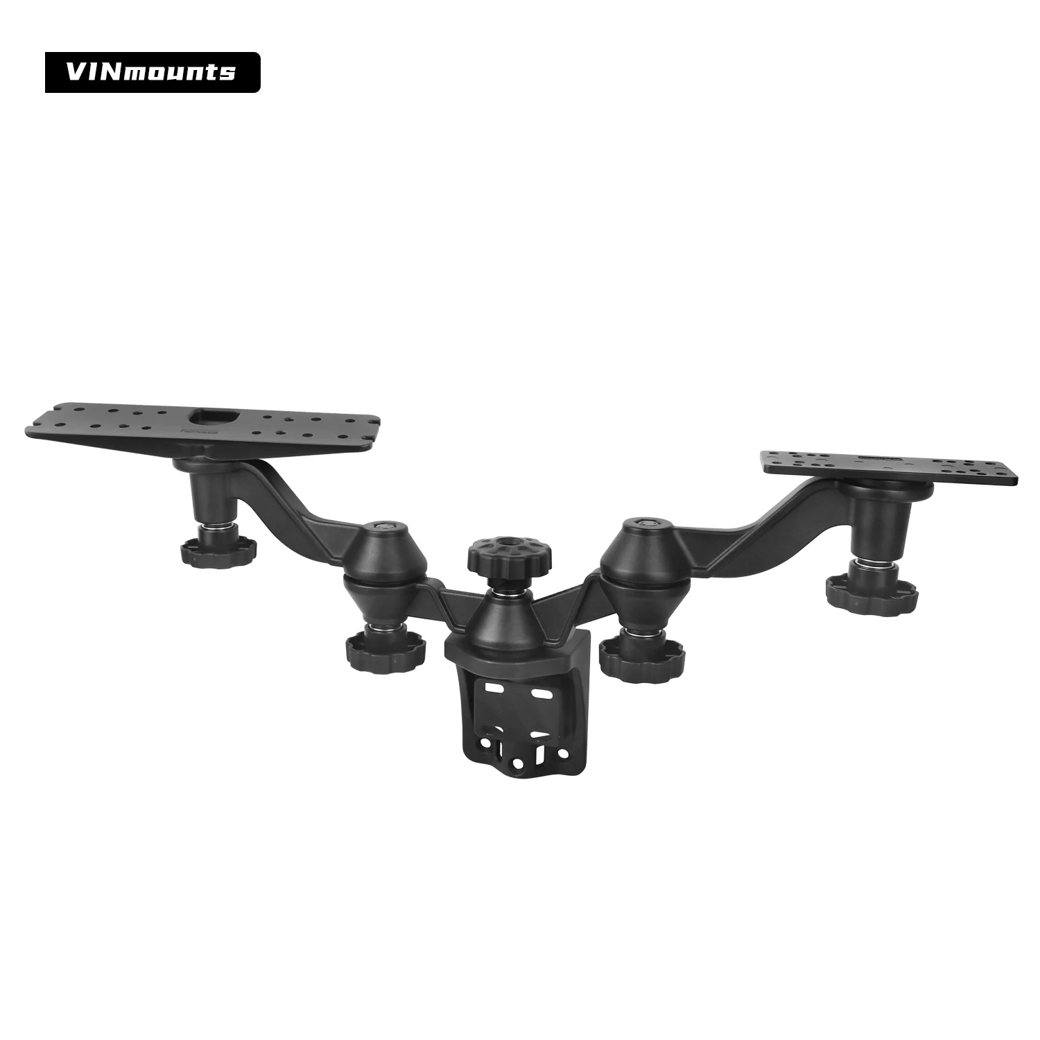 

VINmounts Dual Plate Fish Finder Mount for 6" & 12" Side Mount 360° Adjustable Heavy Duty Marine Aluminum Bracket