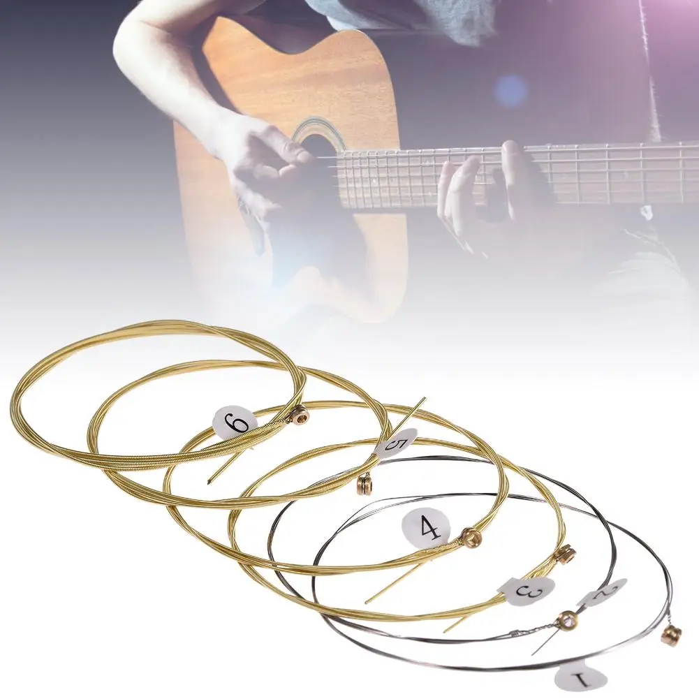 6pcs/set Universal elastic Guitar String Brass Hexagonal Steel Core Strings For Musical Instruments Guitar Strings Guitar Part