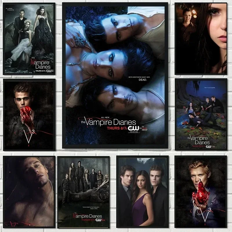 Canvas Painting Classic Movie TV The Vampire Diaries Wall Art Picture Poster Bedroom Living Bar Sofa Decor Home Decor