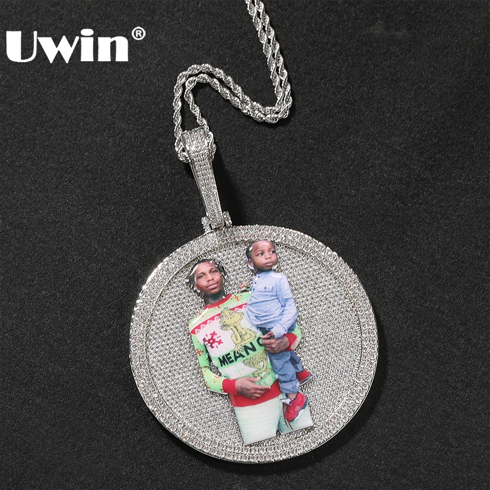 

UWIN Customized Enameled Character Pendant Necklace for Men Iced Cubic Zirconia Fashion Hip Hop Jewelry for Gift