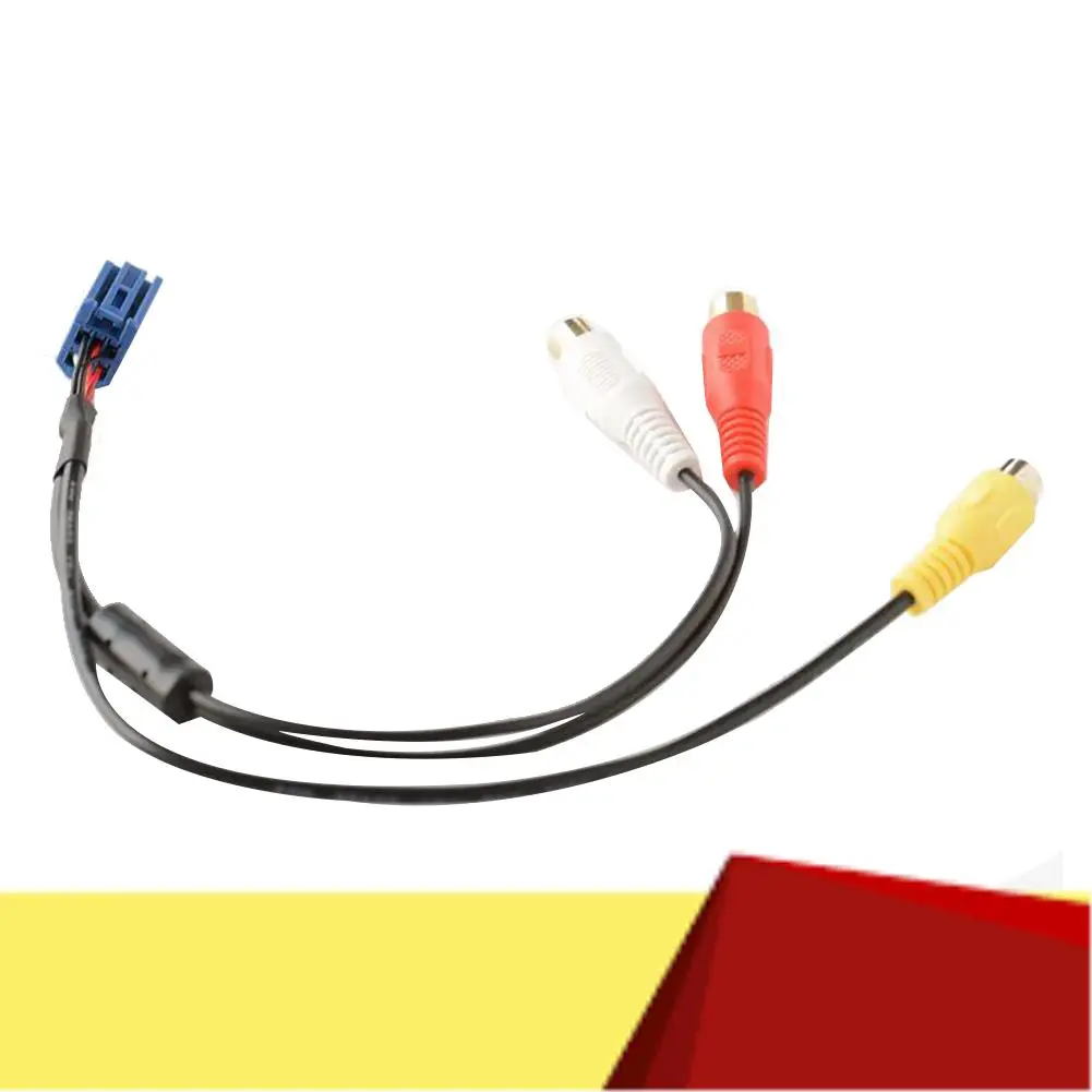 Car RCA Female Audio Video AV-In Cable Wire For Toyota Headunit 6Pin Blue A/V Port 3040-M53K