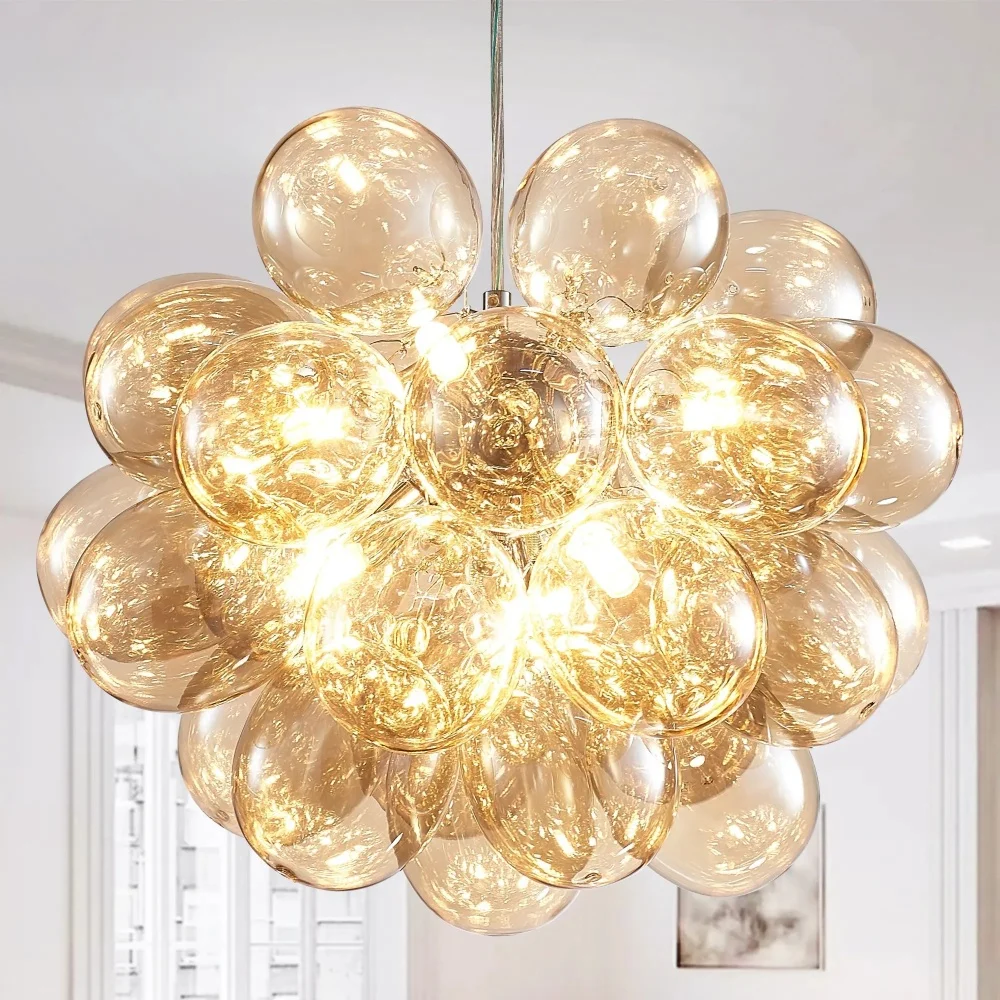 Bubble Glass LED Hanging Lamps Chandelier Lighting Suspension for Living Room Home Decor Indoor Lighting
