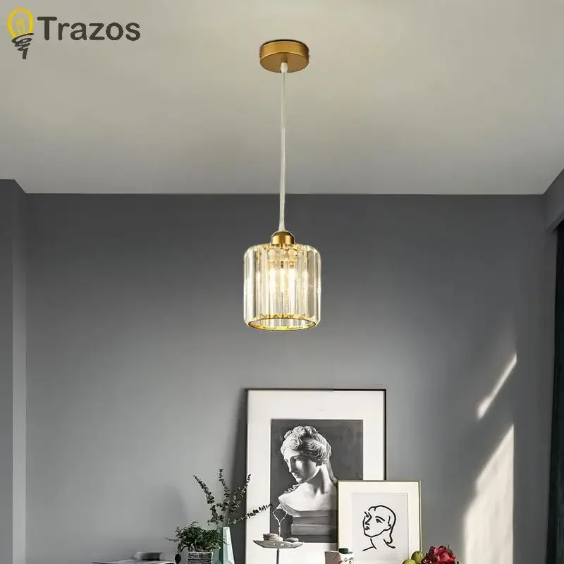 LED Creative Personality Crystal Ceiling Lamp Bedroom Restaurant Modern Simple Corridor Entrance European Style Small Chandelier