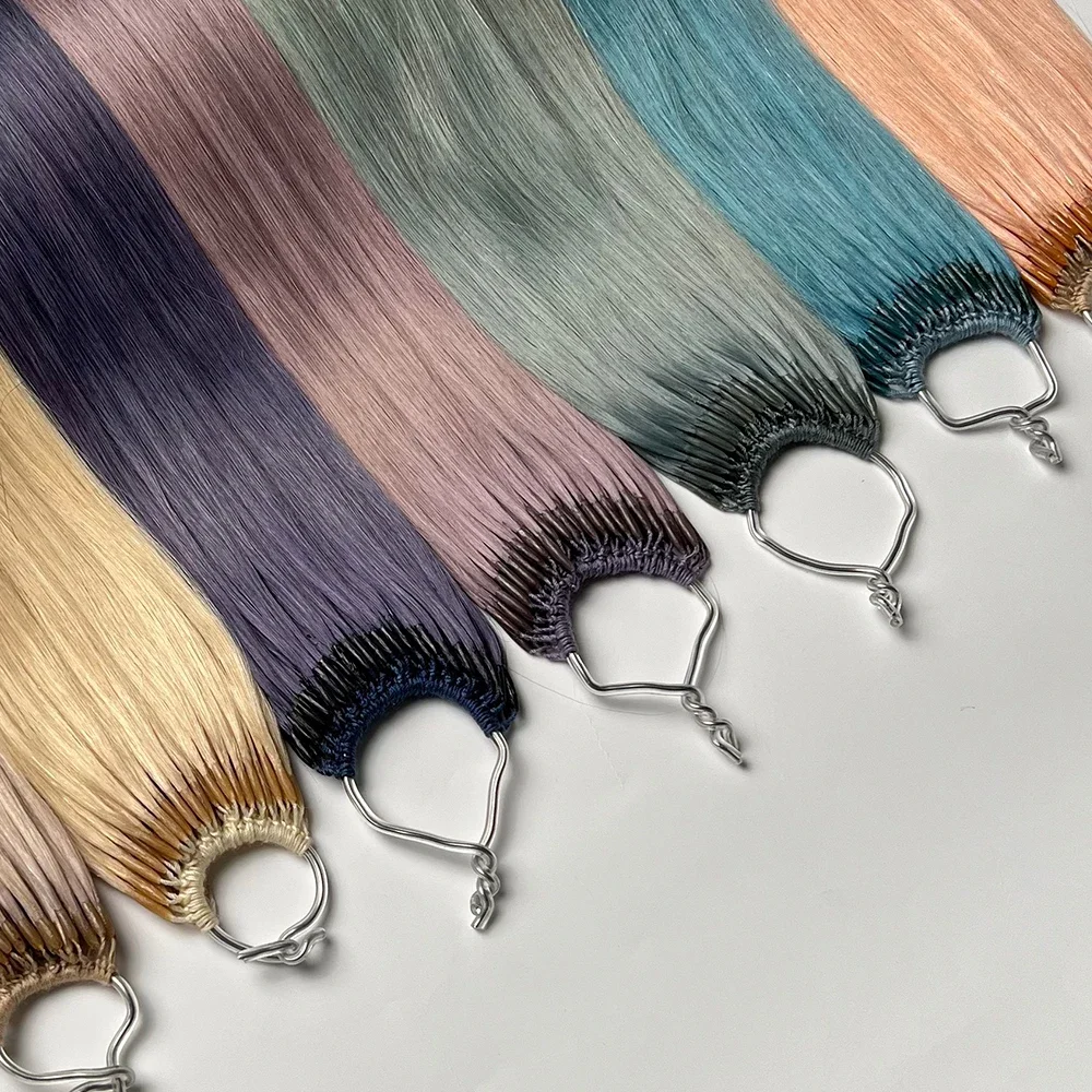 diyomo-korea-hot-selling-pure-cotton-100-human-hair-cotton-thread-double-head-double-brush-feather-with-color