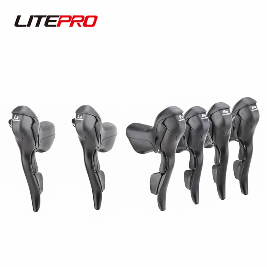 

JKLitepro Road Bicycle microNEW Shifters Brake Integrated Lever 2*7/8/9 3*7 Handlebar Shifter DIP Set With Wire Core For Shimano