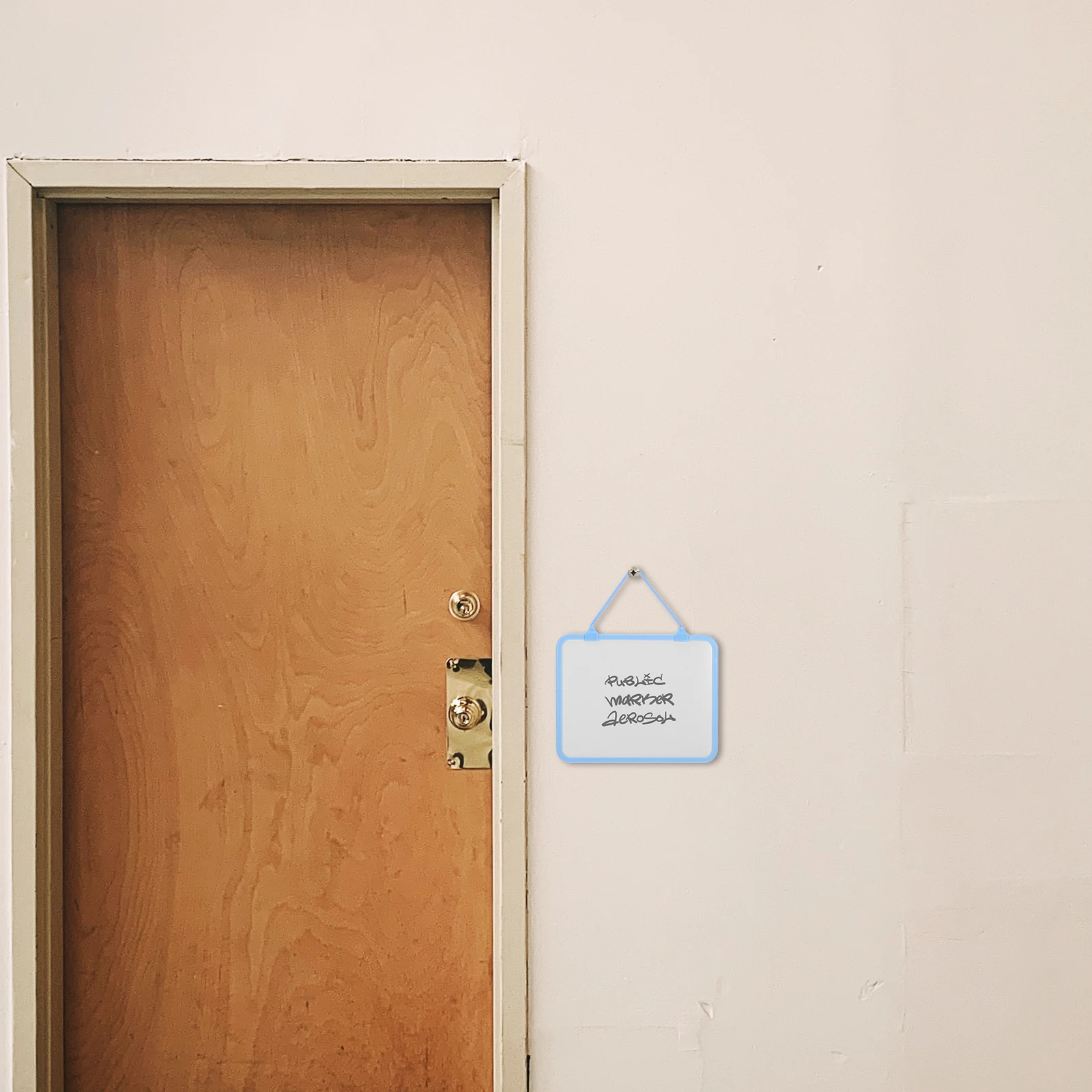 

Hanging Whiteboard Small Dry Erase Detachable Rope Portable Beige Paint Panel Dorm Room Locker Home Office Memo Reminder