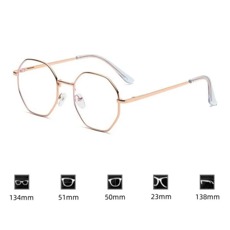 Women Polygon Frame Tansparent Glasses Trend Ultra-Light Anti-blue Light Glasses Flat Mirror Computer Eyeglasses 2024