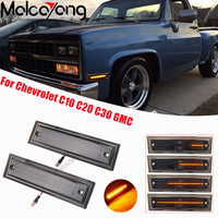 2PCS For Chevrolet C10 C20 C30 K10 K20 K30 K5 Blazer 1981-1986 LED Dynamic Side Marker Light Repeater Indicator Turn Signal Lamp