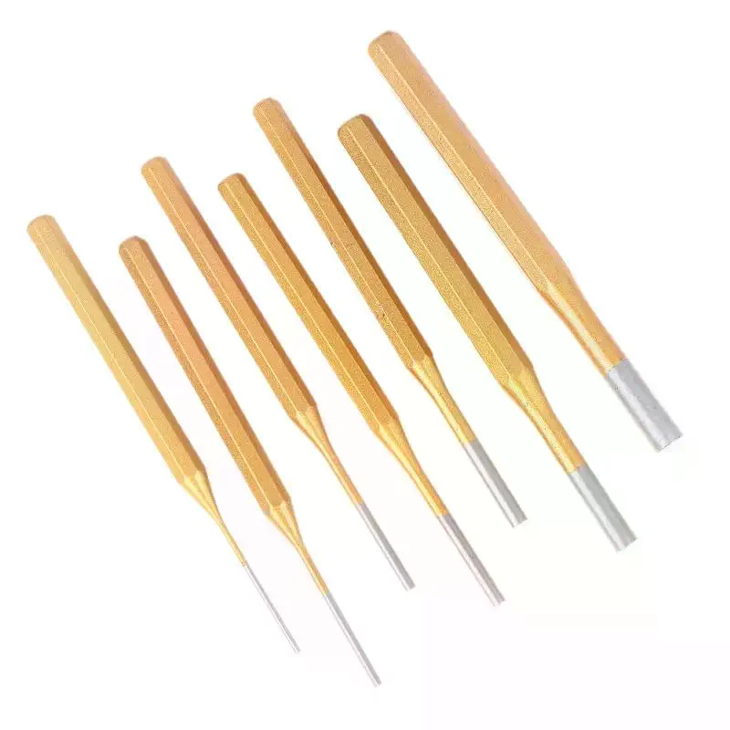 2-10mm Brass Roll Pin Punch Set 2-10mm Heavy Duty Remover Chisel Cone Machinery Repair Hand Tool view 2