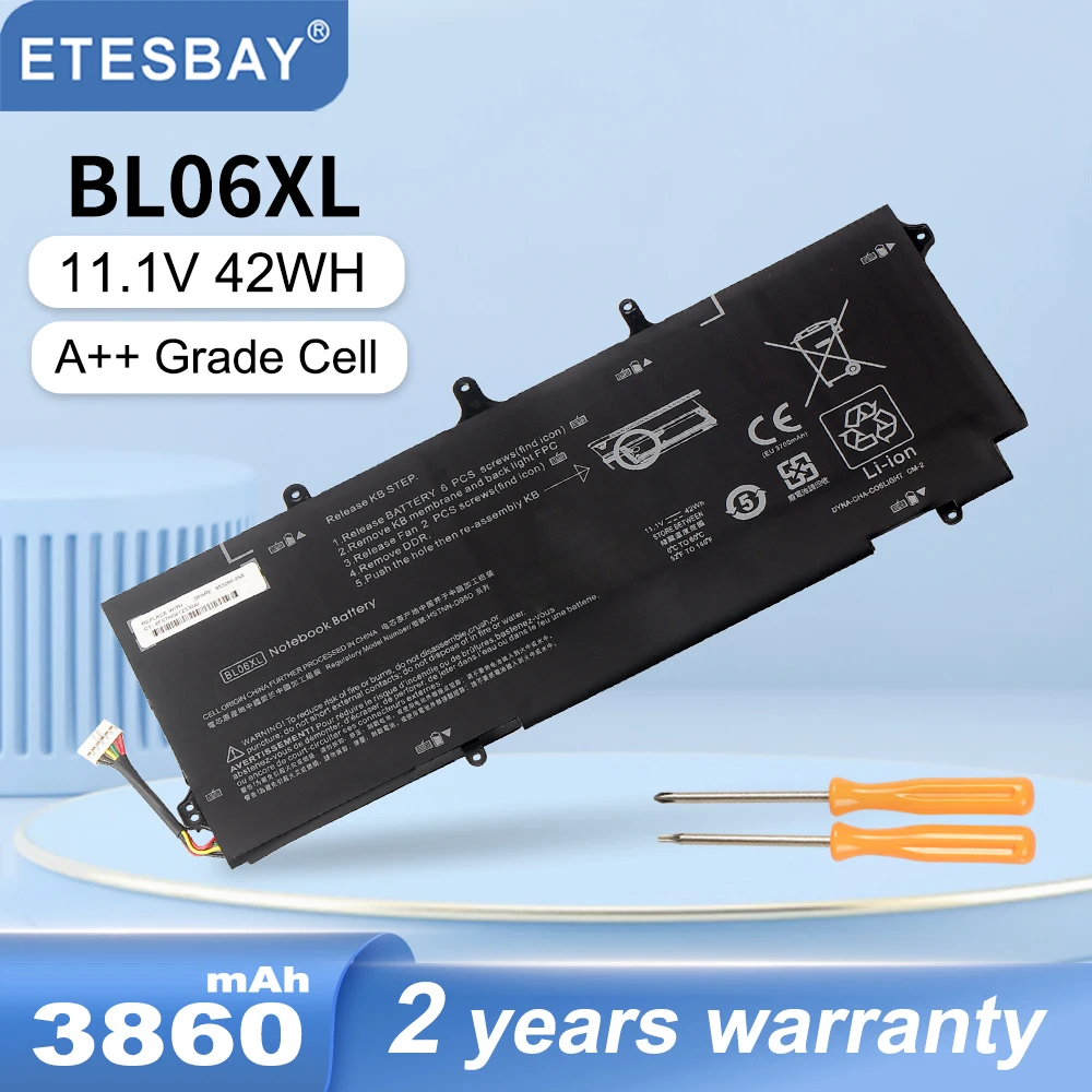 

ETESBAY BL06XL Laptop Battery For HP Elitebook Folio 1040 G1 G2 HSTNN-DB5D BL06042XL HSTNN-W02C 722297-001 722236-171 42WH 11.1V