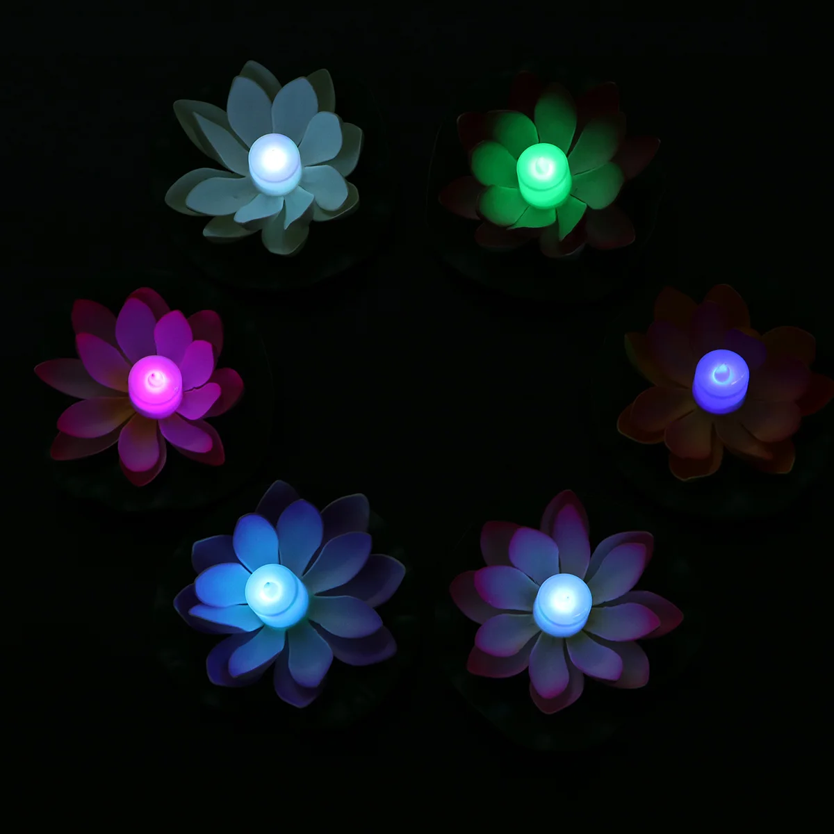 6 ชิ้นไฟ LED โคมไฟน้ําโลตัสสําหรับงานแต่งงานตกแต่งตกแต่งโรแมนติกที่มีสีสัน