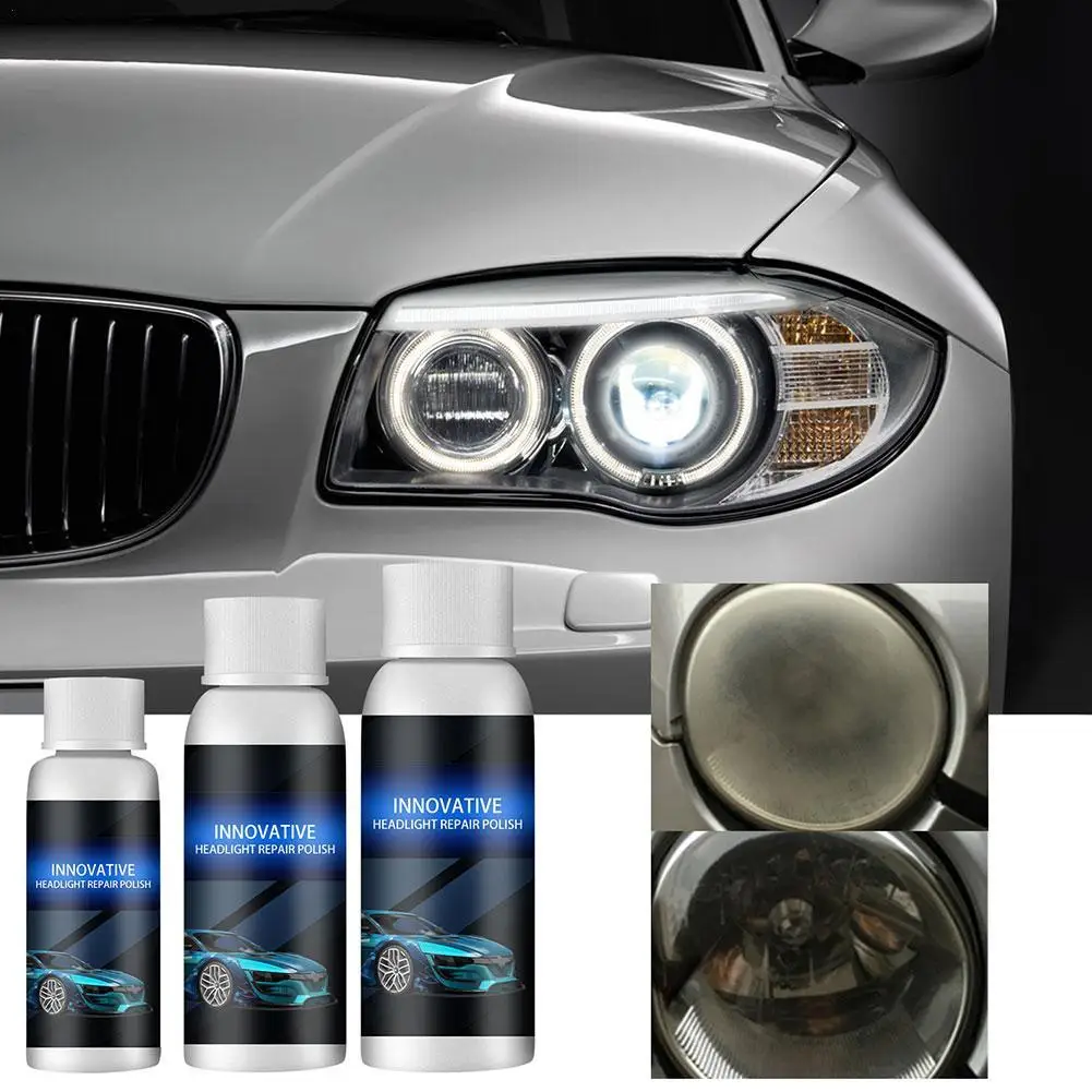 Car Headlight Repair Fluid, Nurse Polishing Kit, Ferramenta de manutenção anti-risco, fácil uso, 20 ml, 30 ml, 50ml