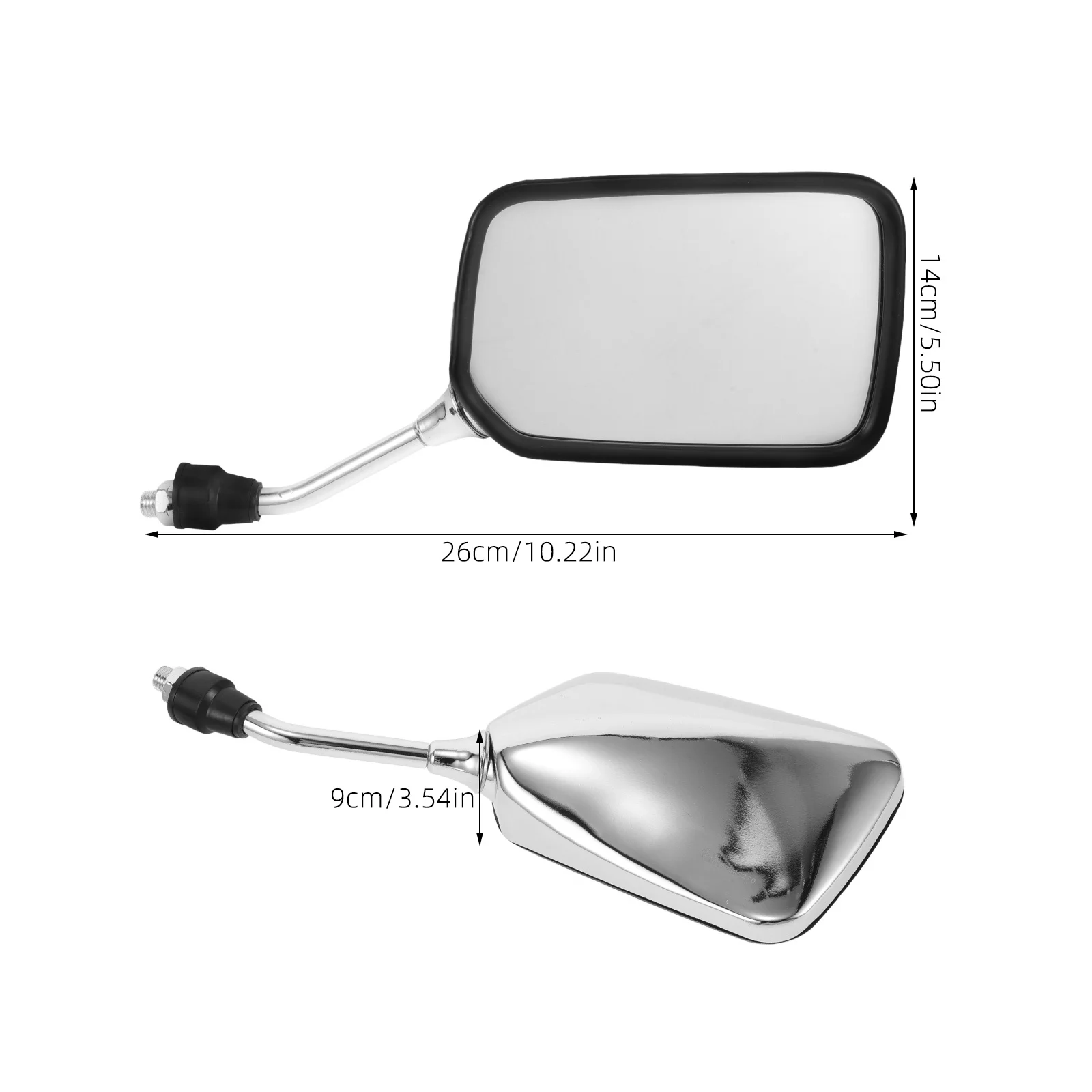 1 زوج دراجة نارية مرآة الرؤية الخلفية 10 مللي متر محدب عاكس سطح العالمي المقود جبل رؤية واسعة السلامة قابل للتعديل دائم #3