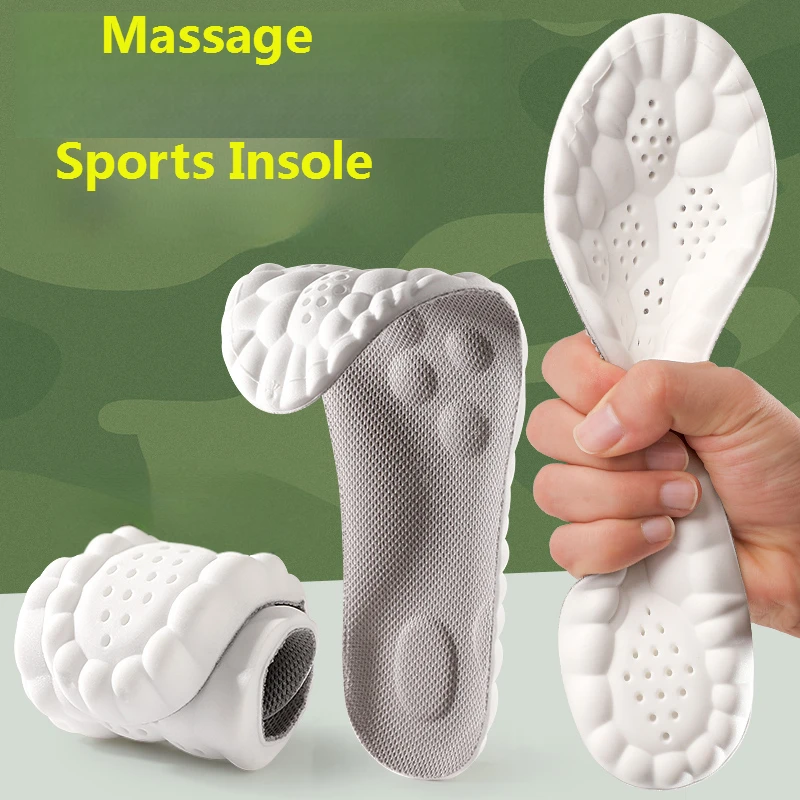 

Massage Sport Insoles For Shoes Men PU Antibacterial Deodorant Running Insole for Feet Shock Absorption Sole Non Slip Shoe Pads