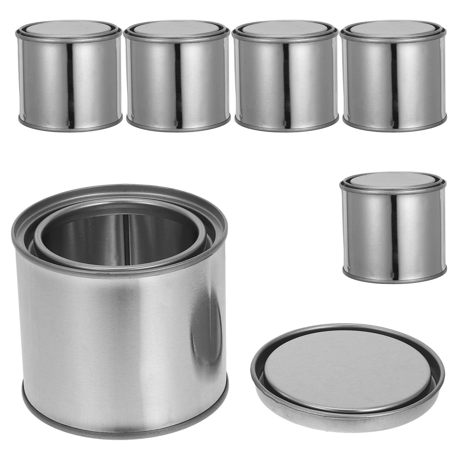 

6 Pcs Jar Travel Touch up Paint for Cars Round Tins Cans with Lids Empty Bucket Storage Ink