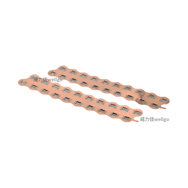 18650/21700 Copper Busbar High Current Easy Spot Welding Red Copper Dislocation 2 * 10