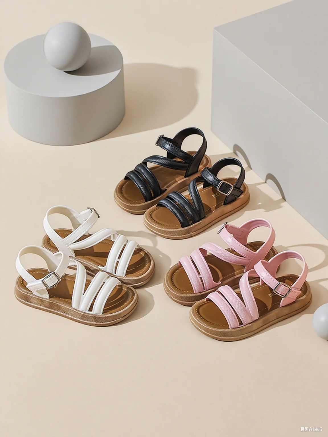 

Girls' sandals are fashionable, simple and atmospheric, and can be worn without decorative sandals for outdoor activities in sum