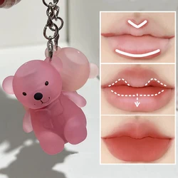 Keychain Lip Mud Matte Lip Gloss Cute Bear Brown Red Tint Waterproof Long Lasting Non-Stick Cup Liquid Lipstick Korean Cosmetic