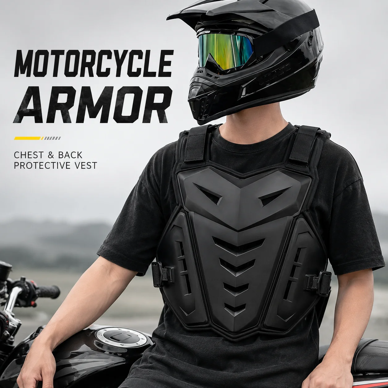 Mountain Biking Chest Protector - Motorcycle Body Armor Vest Motocross Protective