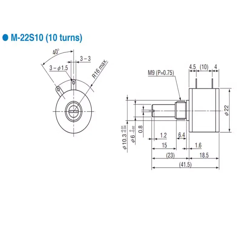 1pcs New NIDEC COPAL M22S10 Potentiometer precision multi turn 10 Cirde wire wound 1k 2k 5k 10k ten laps potentiometer