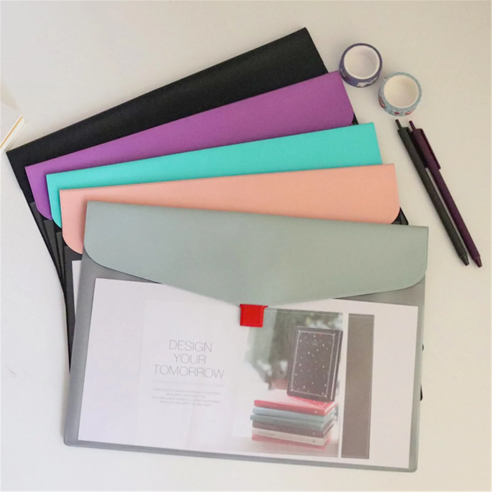 

A4 Leather File Bag Information Documents Invoices College Folders Holder School Office Supplies Stationery Storage Organizer