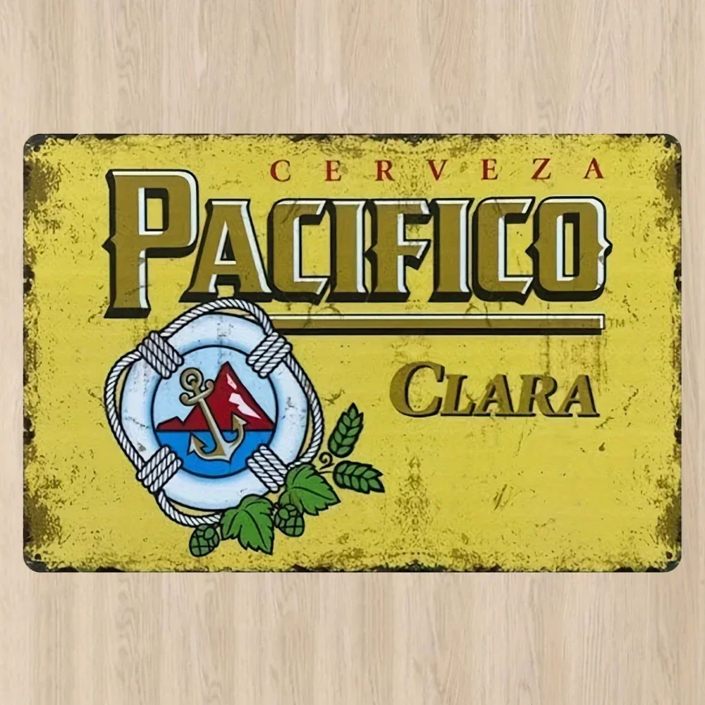 لافتة معدنية عتيقة من Pacifico: يجب اقتناؤها للحمام والبار وديكور المرآب ومثالية لإضافة سحرًا إلى إعدادات المزرعة الريفية #3