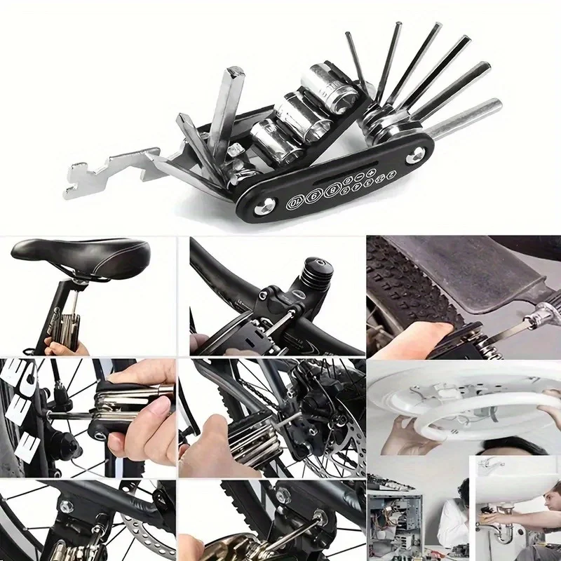 

Bicycle Repair Tools 16 in 1 Mountain Bike Portable Socket Multipurpose Wrench Bicycle Multi Tool Screwdriver Motorcycle