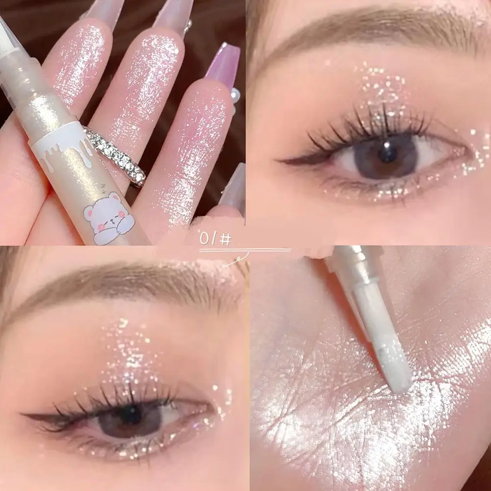 

Waterproof Shiny Diamond Highlight Pen Eye Makeup Highlighter Eyeliner White Brighten Silkworm Pearl Waterproof Shadow Liqu Q6N4