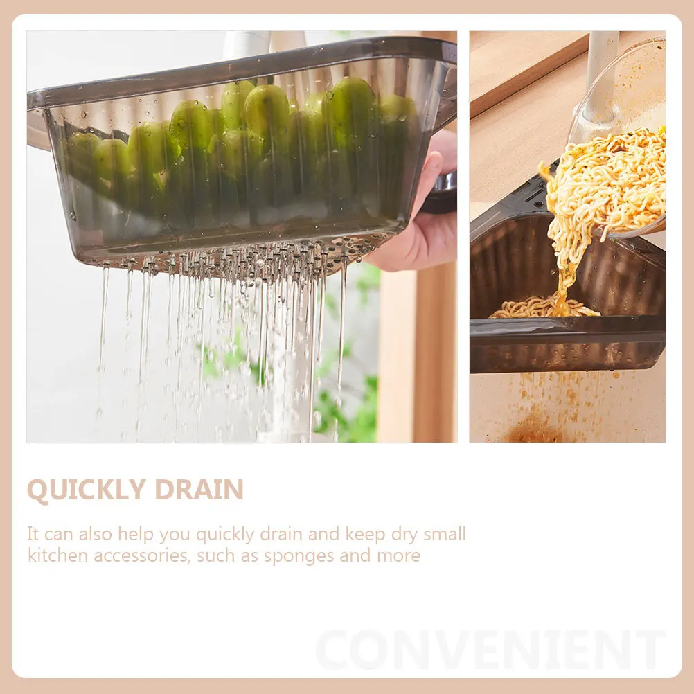 

2Pcs Kitchen Sink Draining Basket PP Material Hanging Drain Rack Food Residue Filter Triangle Shape Multi-Purpose
