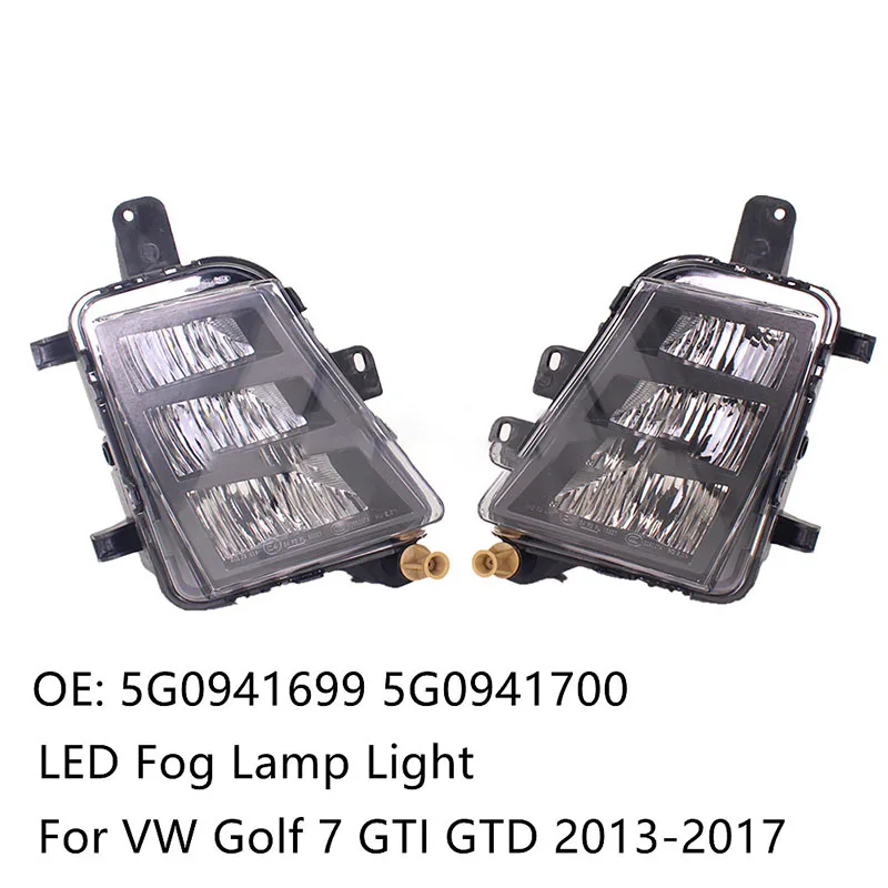 For VW Golf 7 A7 GTI GTD 2014 2015 2016 2017 Left & Right Front LED Fog Lamp Light 5G0941699 5G0941700