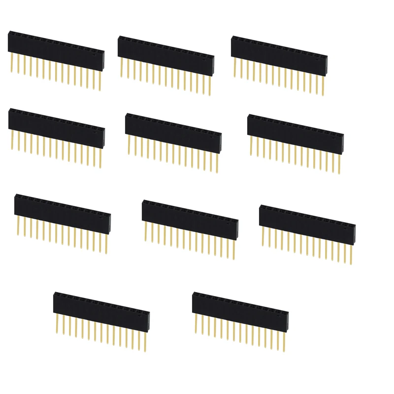 10 Stück 2,54mm Rastermaß Gerade Stiftleiste Steckverbinder 1x6/1x8/1x10/1x15/1x20/1x40 2x6/2x8/2x10/2x20 Einreihig/Zweireihig PC