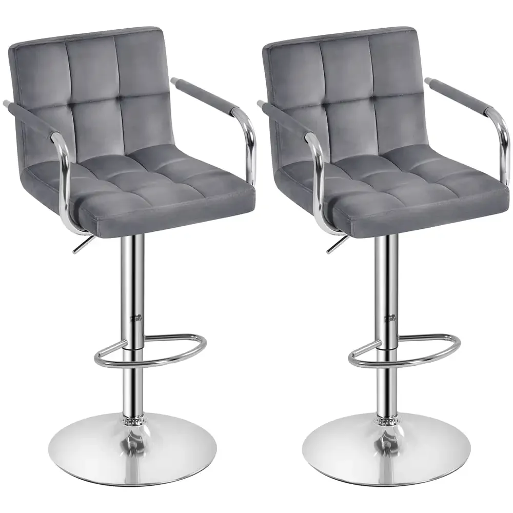 2pcs Faux Leather Swivel Bar Stools for Home Counter, Kitchen bench