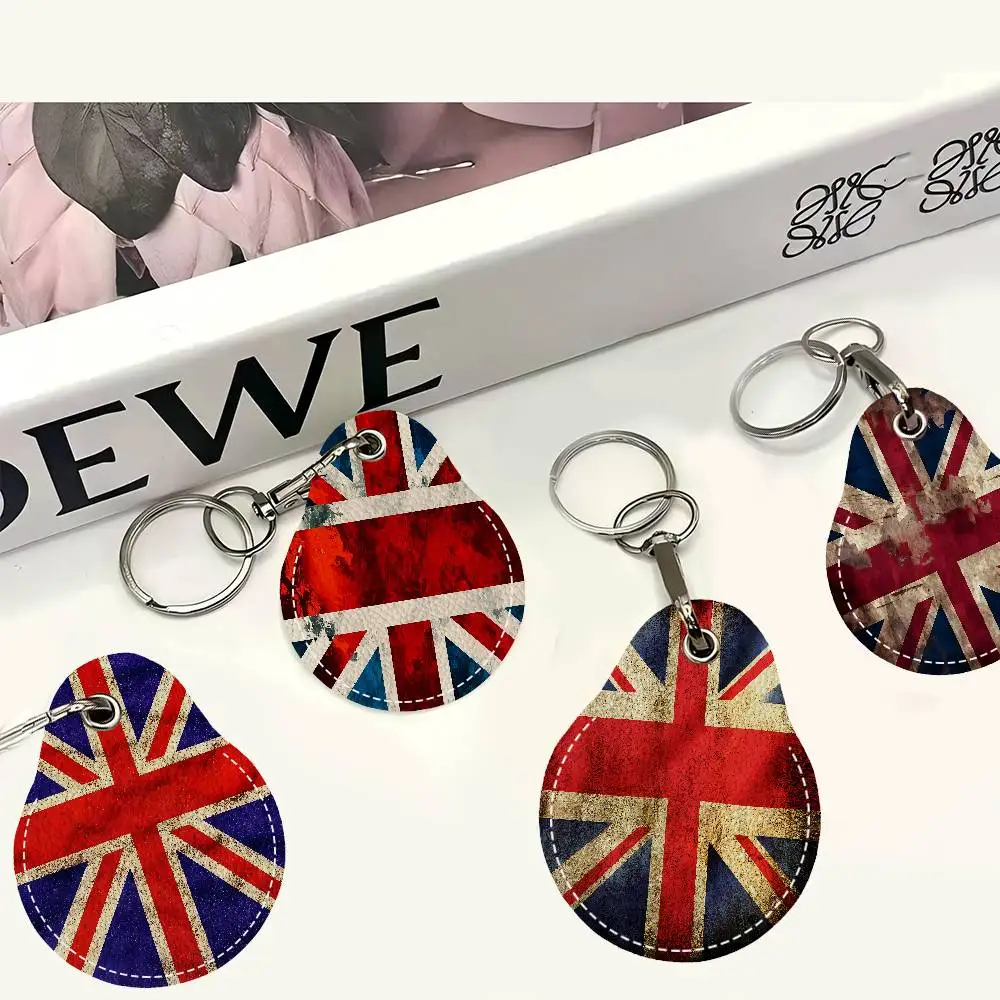 U-UK E-England Flag Cute Waterdrop Acc Control Card Holder Induction Bus Elevator Protective Cover Student PU Material