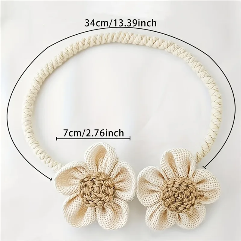 Flower Curtain Magnetic Tie Rope Backs Holdbacks Buckle Clips Accessory Rods Accessoires Hook Holder Home Decorations