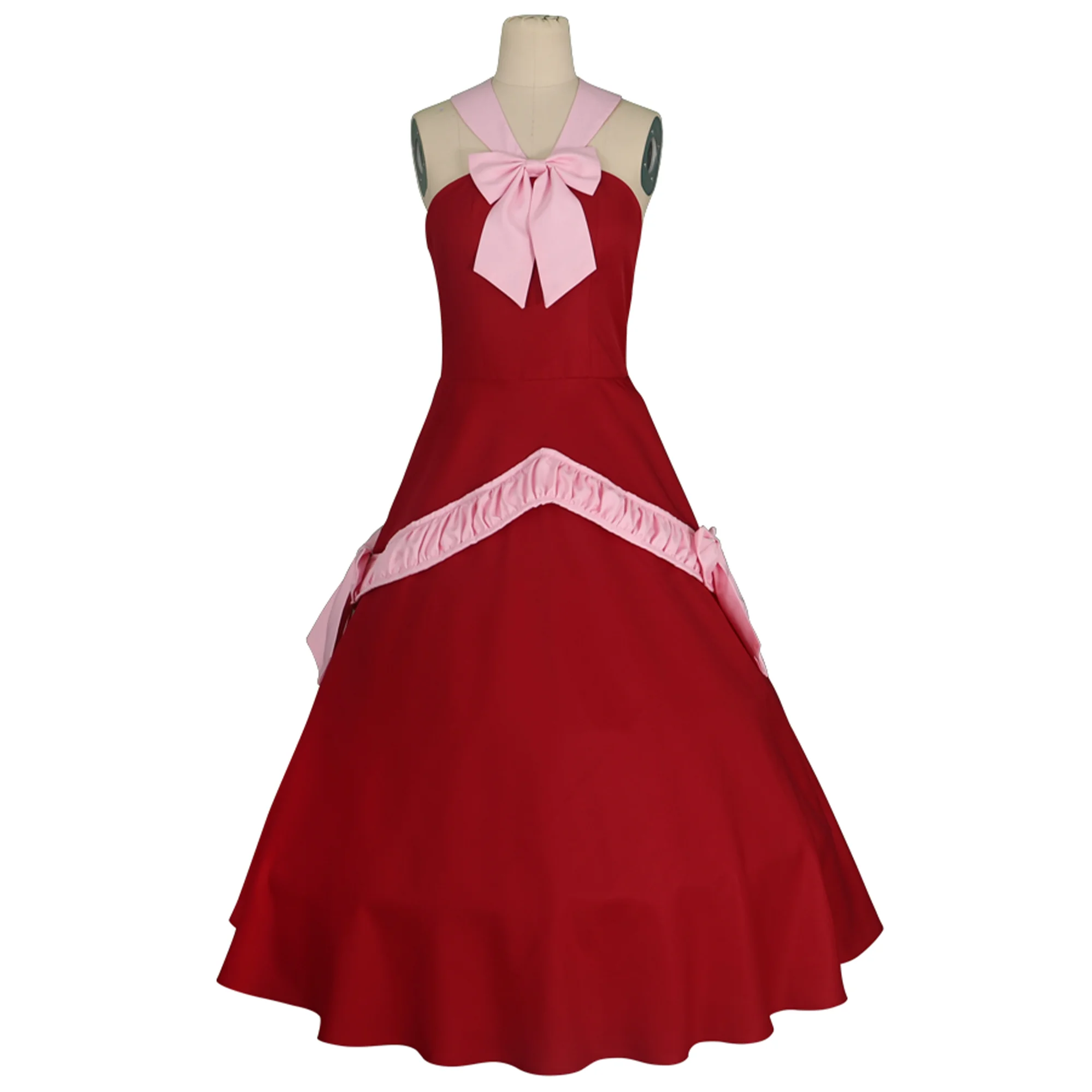 

Anime Mirajane Strauss Cosplay Costume Party Uniform Full Set Female Halloween Red Dress