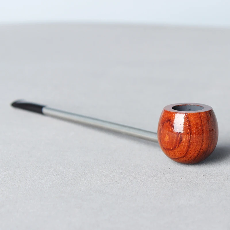 MUXIANG Bubinga Wood Popeye Shape Tobacco Pipe Round Bowl Wax Finished Without Filter Smoking Pipe Accessory