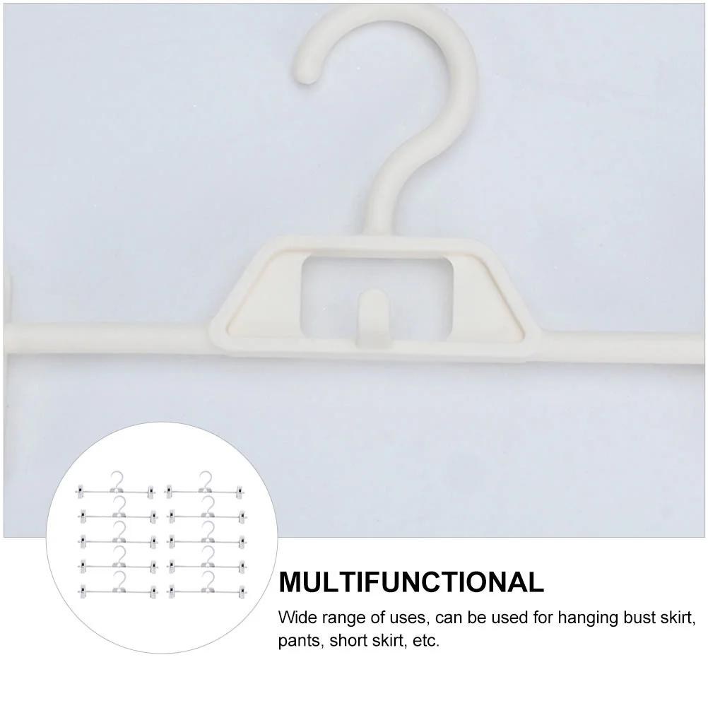 

10Pcs Pants Clip Hangers High Quality Plastic Adjustable Clothes Drying Rack Non-Slip Pants Storage Hanger