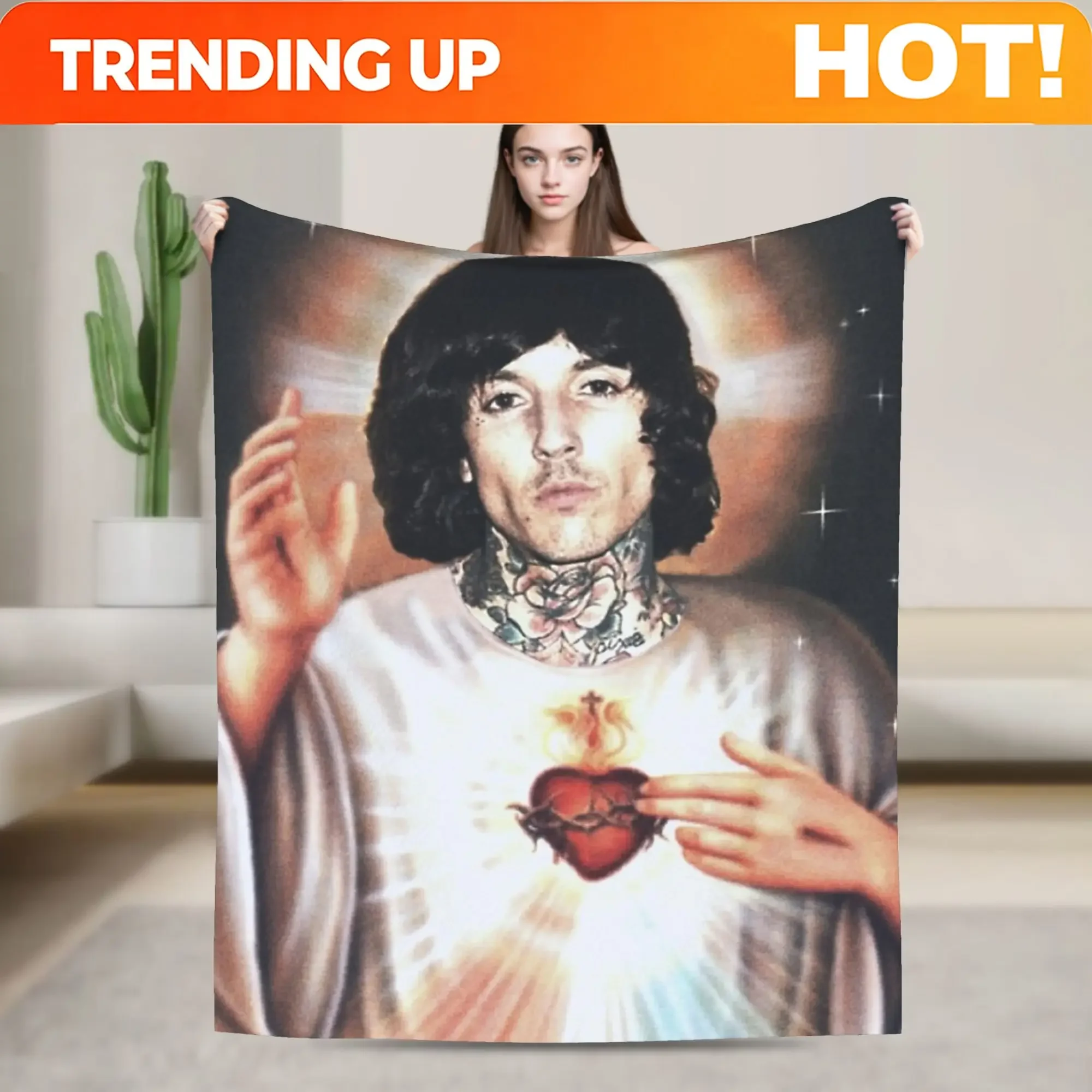 Custom Saint Oli Sykes Bringed Me The Horizoned Blankets Fleece Winter Multi-function Soft Throw Blanket For Bedding Office Qu
