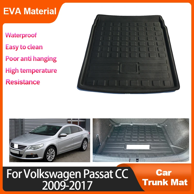 

For Volkswagen VW Passat CC 2009~2017 Trunk Mat Rear Cargo Liner Anti Slip Interior Accessories Waterproof Protector Storage Pad